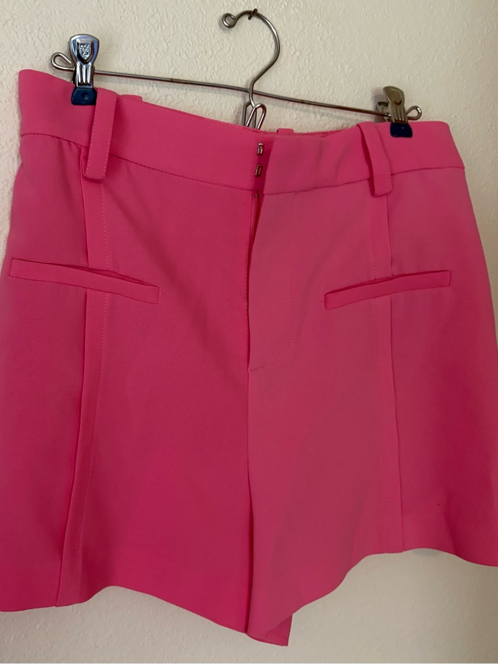 Zara Hot Pink High-Waist Tailored Shorts